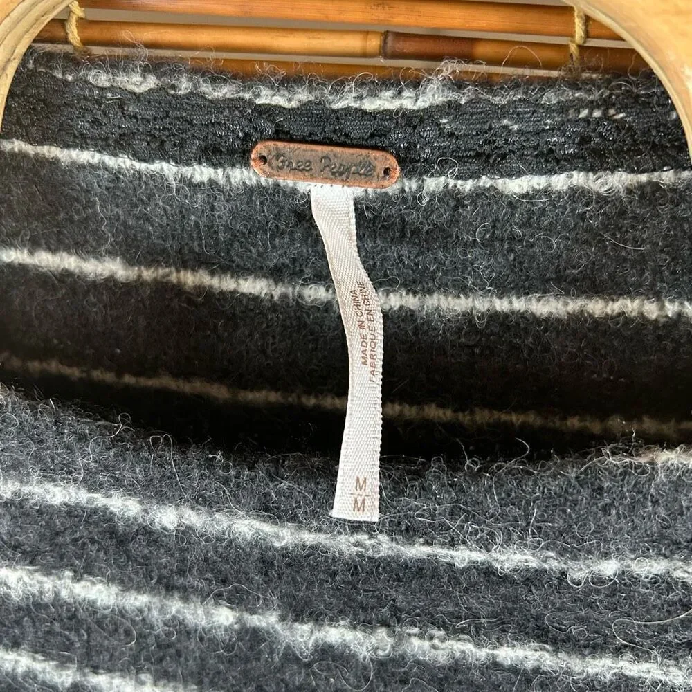 Free People Alpaca Blend Sweater Medium (M) Heather Grey Striped